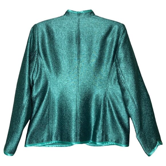 laura ASHLEY Seafoam Green Zip Front Formal Mandarin Collar Jacket - Size PM - Picture 2 of 6